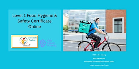Level 1 Food Hygiene & Safety Certificate Online