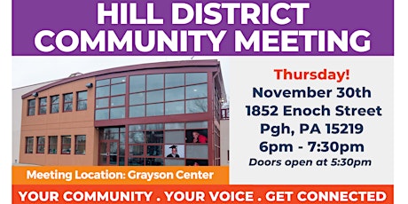 Hill District Community Meeting primary image
