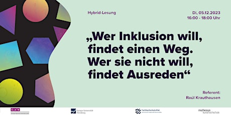 Hauptbild für Hybrid-Lesung mit Raúl Krauthausen "Wer Inklusion will, findet einen Weg"