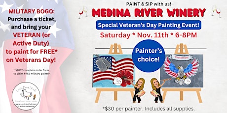 Veterans Day Painting Event at MEDINA RIVER WINERY primary image