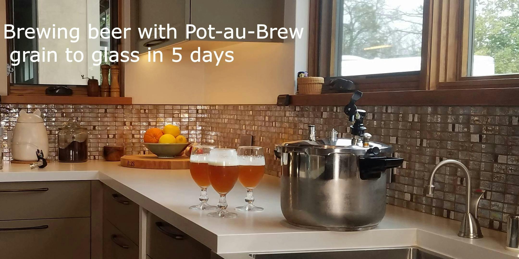 Making beer - grain to glass in 5 days - with our ecofriendly Pot-au-Brew