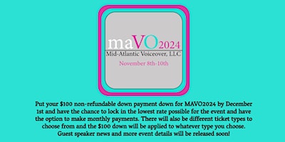 MAVO2024 - Get Inspired Voiceover Conference November 8-10, 2024 primary image