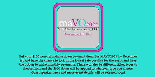 Imagem principal do evento MAVO2024 - Get Inspired Voiceover Conference November 8-10, 2024