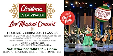 Christmas a la Vivaldi at Helper's Rio Theater primary image