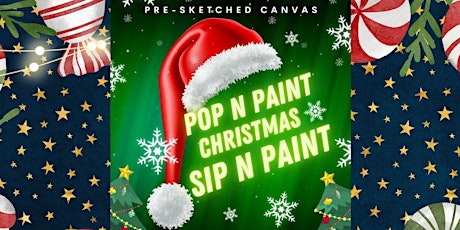 Imagen principal de Christmas Pre Drawn Canvas Sip and Paint