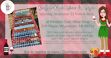 Plaid Sign Painting Class - Saturday, November 11 from 6-8pm primary image