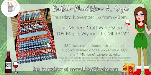 Plaid Sign Painting Class - Thursday, November 16 from 6-8pm primary image