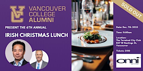 Imagen principal de Vancouver College Alumni & Friends Irish Christmas Luncheon