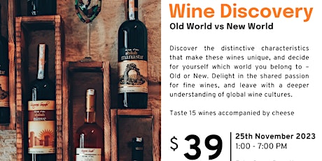 Wine Tasting - Old World vs New World primary image