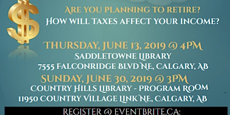 Retirement and Taxes @ Saddletowne Library primary image