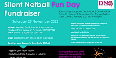 Imagem principal do evento Silent Netball Fun Day Fundraiser