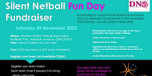 Primaire afbeelding van Silent Netball Fun Day Fundraiser