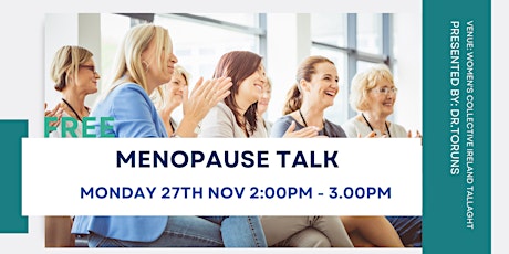 Menopause talk by Dr.Toruns primary image