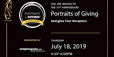 Primaire afbeelding van Georgina 10th Anniversary Portraits of Giving Reception