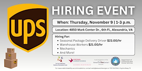 UPS Hiring Event (In- Person) primary image
