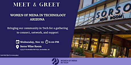Primaire afbeelding van Women of MENA In Technology Arizona "Meet & Greet" event 2023