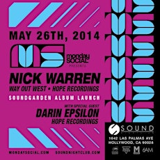 05-26 Monday Social at Sound NICK WARREN  FREE VIP List. primary image