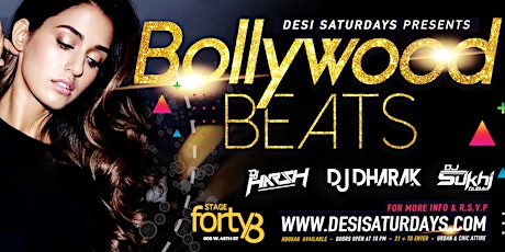 Primaire afbeelding van Bollywood Beats @ Stage48 NYC - A Weekly Saturday Night DesiParty