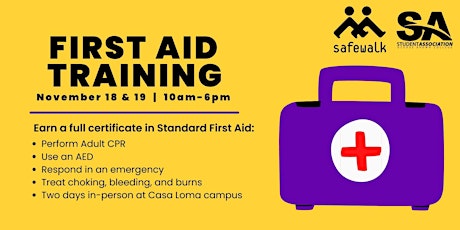 Image principale de Standard First Aid Training - March 2024