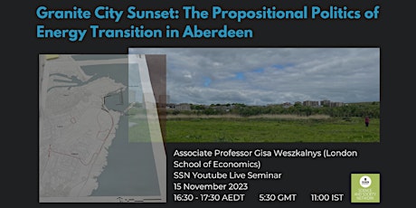 Imagem principal do evento SSN Seminar: Propositional Politics of Energy Transition with G Weszkalnys