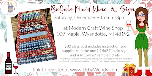 Plaid Sign Painting Class - Saturday, December 9 from 6-8pm primary image