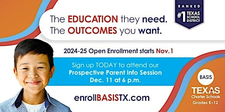 Open Enrollment 2024-25 BASIS North Central Prospective Parent Info Session primary image