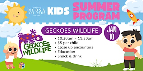 Imagen principal de Kids Summer School Holiday Program - Geckos Wildlife Show