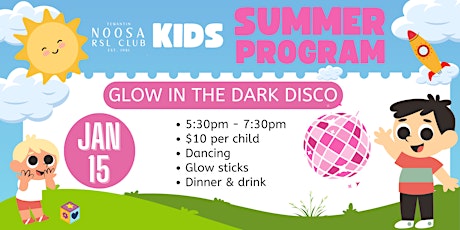 Imagen principal de Kids Summer School Holiday Program - Glow in the Dark Disco