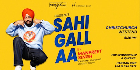 Manpreet (Comic) Singh x Christchurch - stand up comedy - Sahi Gall Aa Tour primary image