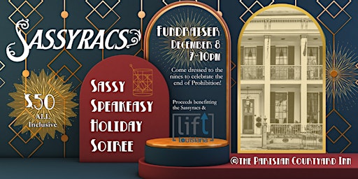 Sassyracs Speakeasy Holiday Soiree and Fundraiser primary image