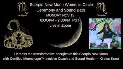 Imagen principal de Scorpio New Moon Womans Circle Ceremony and  Sound Bath