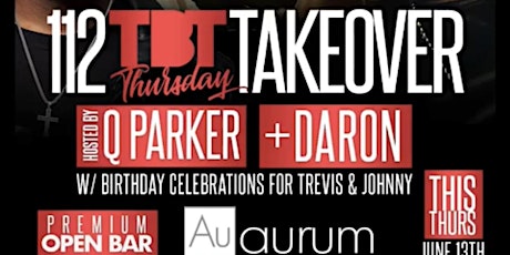 ThrowBack Thursdays at Aurum Lounge w/ $10 premium Open Bar primary image