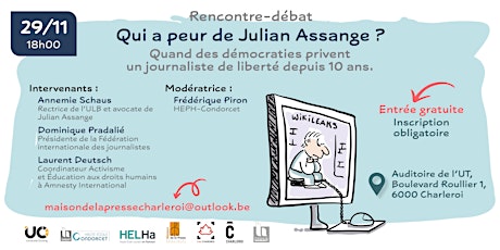 Primaire afbeelding van Rencontre-débat : Qui a peur de Julian Assange?