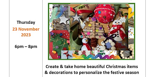 Christmas Craft: Sip and Create Evening $35 primary image