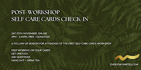 Imagem principal do evento Post-Workshop Self Care Cards Check-In