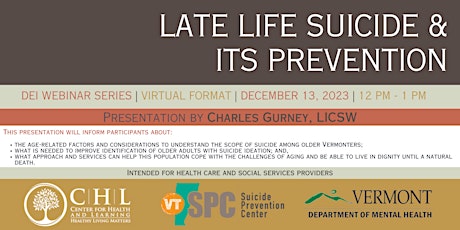 Late Life Suicide and Its Prevention primary image