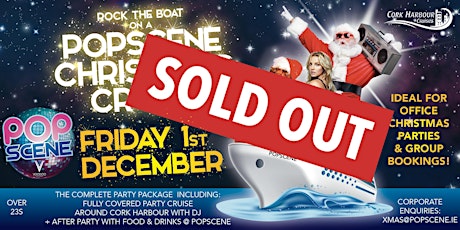 Popscene Christmas Cruise  Party Package Fri 1st Dec primary image
