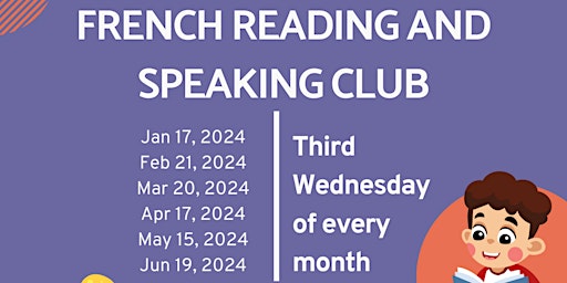 Primaire afbeelding van French Reading and Speaking Club (9-15)