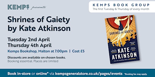 Primaire afbeelding van Book Club - Tuesday - Shrines of Gaiety by Kate Atkinson