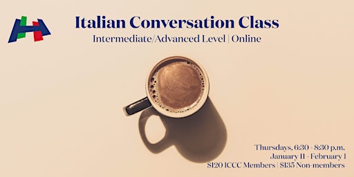 Italian Conversation Class - Intermediate/Advanced Level (Online) primary image
