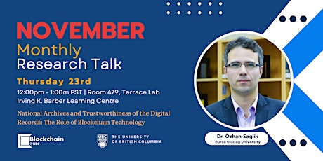 Imagem principal do evento Blockchain@UBC November 2023 Research Talk