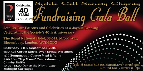 Sickle Cell Society 40th Anniversary Charity Fundraising Gala Ball