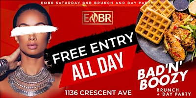 SATURDAY BRUNCH & Day Party 1pm-8pm. EVERYONE FREE ALL DAY WITH RSVP! primary image