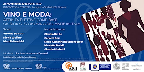 Primaire afbeelding van Vino e Moda: affinità elettive e base giuridico-economica del made in Italy