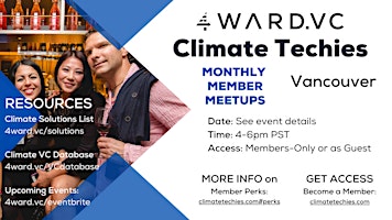 Climate Techies Vancouver Monthly Member Sustainability & Networking Meetup