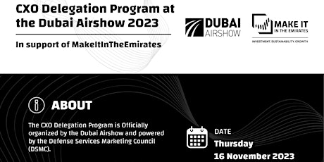 DSMC Supported Event | CXO Delegation Program at the Dubai Airshow 2023 primary image
