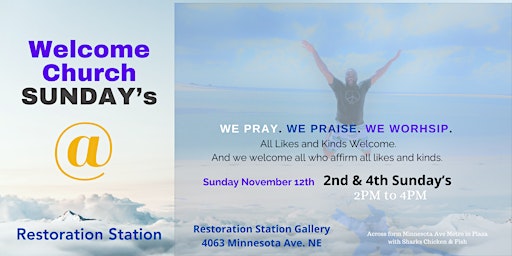 Imagem principal do evento Welcome Church @ Restoration Station - Sunday Praise Session