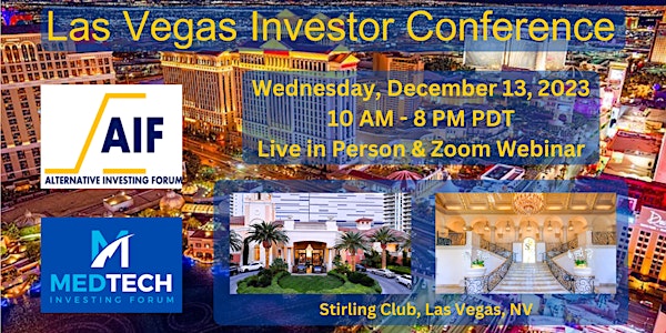 Terapi knus Becks Alternative and MedTech Investing Forum * Las Vegas Investor Conference  Tickets, Wed, Dec 13, 2023 at 10:00 AM | Eventbrite