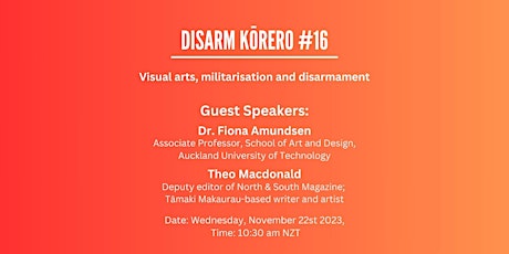 Disarm Kōrero #16 - Visual Arts, Militarisation and Disarmament primary image