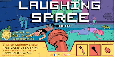 Imagem principal do evento Laughing Spree: English Comedy on a BOAT (FREE SHOTS) 30.04. - Labour Day
